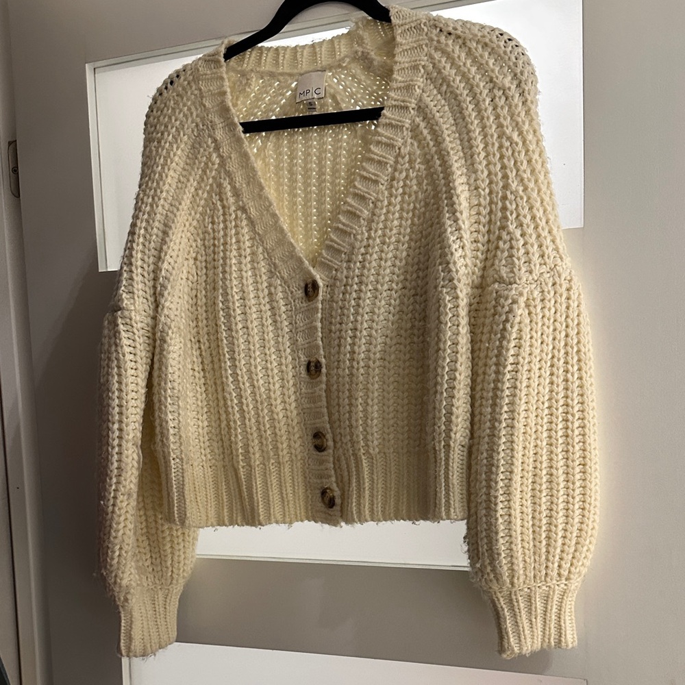 MP|C Cream Button-Up Cardigan
